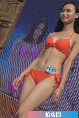 查看完整内容：知性甜美橘色比基尼泳装美女。（视频版） - 共8张图片