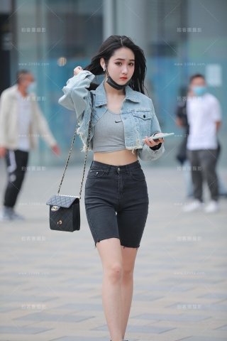 【玻璃赛帖】黑色牛仔短裤小仙女