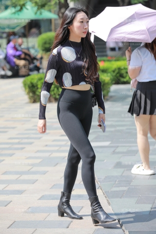 黑色紧身瑜伽裤【原图+视频】