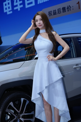 靓丽的蓝裙车模美女（完整版）