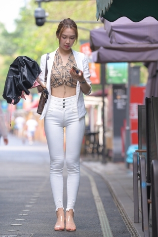 紧身白裤女孩MO_0869S