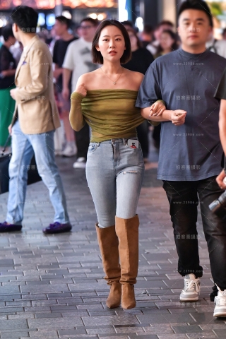 ★长靴牛仔裤美女