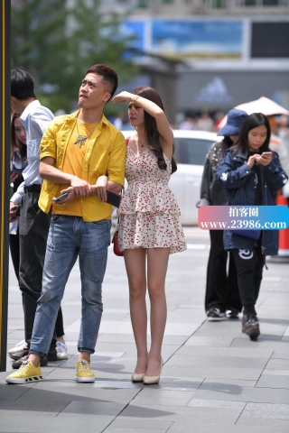 性感高跟鞋花花连衣裙女友