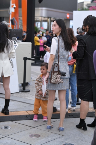 气质平底鞋丝腿美女