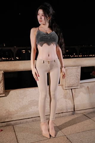 BB酱黄色紧身裤【原图+视频】