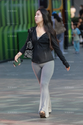 丰韵灰色紧身裤