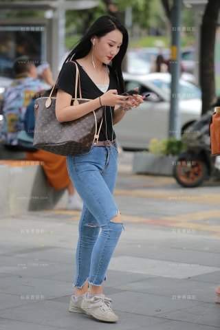 【玻璃赛帖】牛仔裤美女